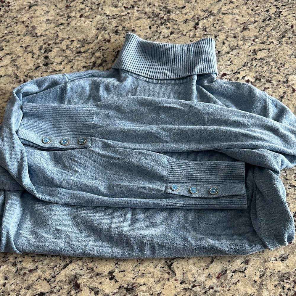 Joseph A Soft Blue Cowl Neck Sweater